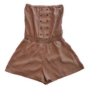 Jenny Han Zig Zag Printed Strapless Romper XS